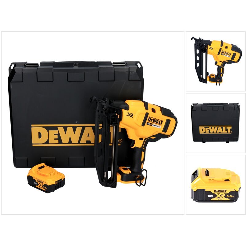 DeWalt DCN660N Cloueuse sans fil 32-63 mm 18V Brushless + 1x Batterie 5,0 Ah + Coffret - sans chargeur