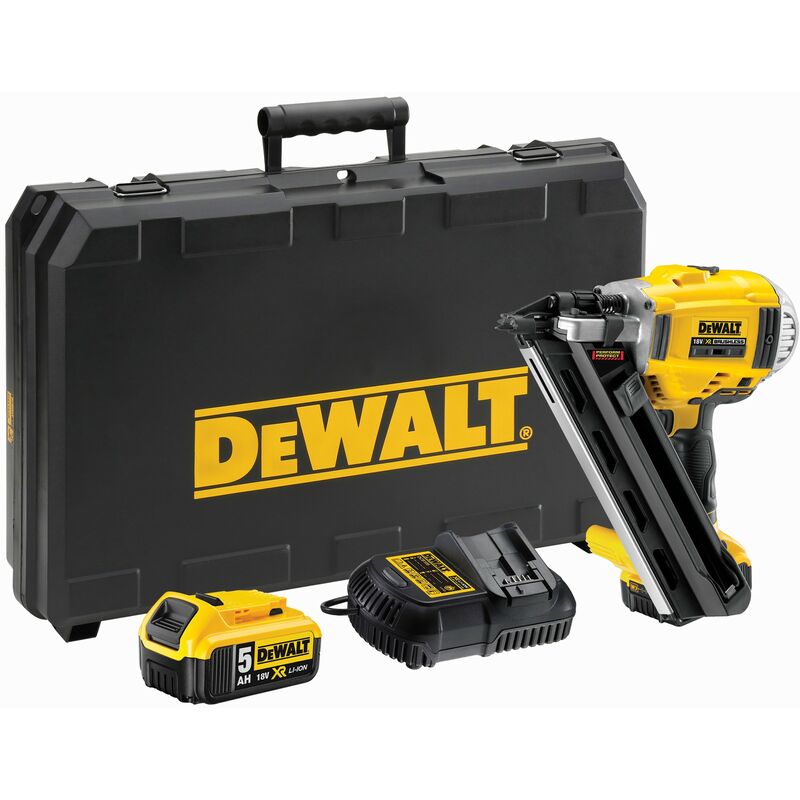 

DCN692P2-QW Clavadora de Estructuras sin escobillas XR 18V 2 velocidades con 2 baterías Li-Ion 5,0Ah para clavos 90mm - Dewalt