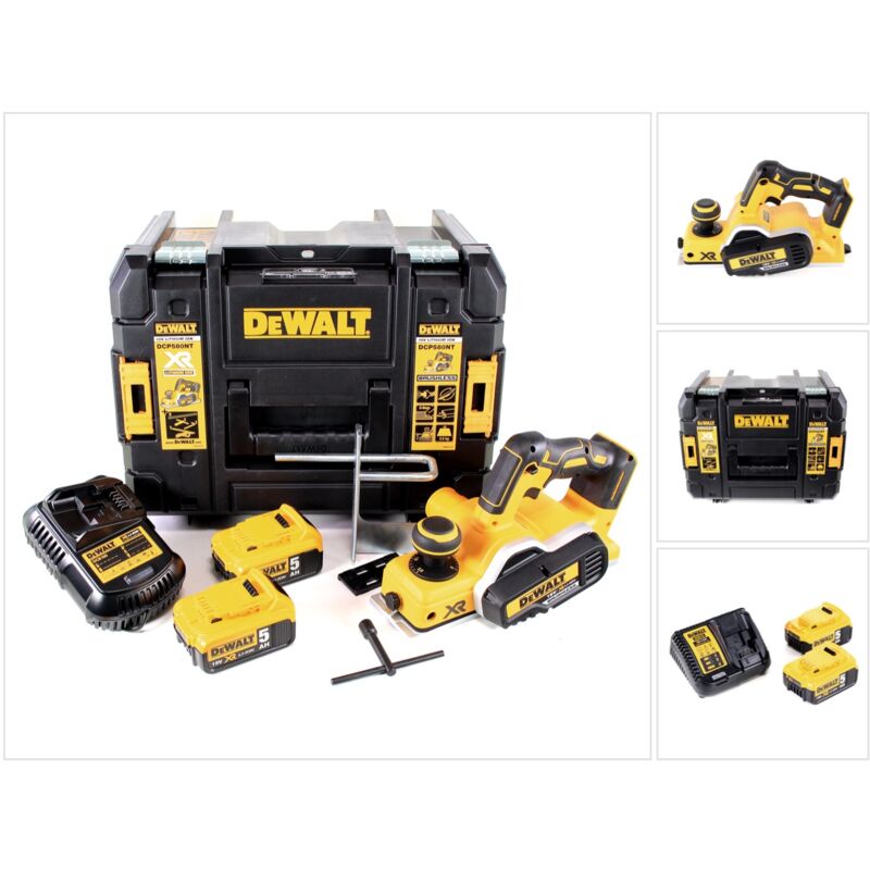 

DeWALT DCP 580 P2 Cepillo a batería sin escobillas XR 18V en maletín TSTAK VI + 2x Batería DCB 184 5,0 Ah + Cargador DCB 115