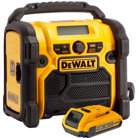 main image of "DeWALT DCR020 240V DAB Digital Jobsite FM Radio with 2.0Ah Battery"