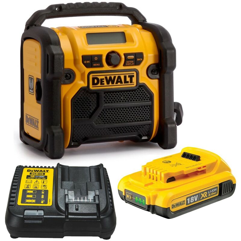 Dewalt - DCR020 240v XR Compact DAB Digital Radio + 1.5AH 18v Battery + Charger