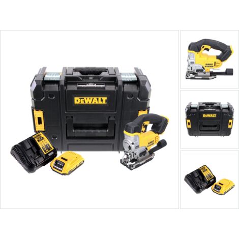 DeWalt DCS 331 D1 18V XR Li-Ion Scie sauteuse sans fil + Coffret TSTAK DWST1-70703 avec Insert + 1 x Batterie Dewalt DCB 183 18V 2,0 Ah + Chargeur DCB 105