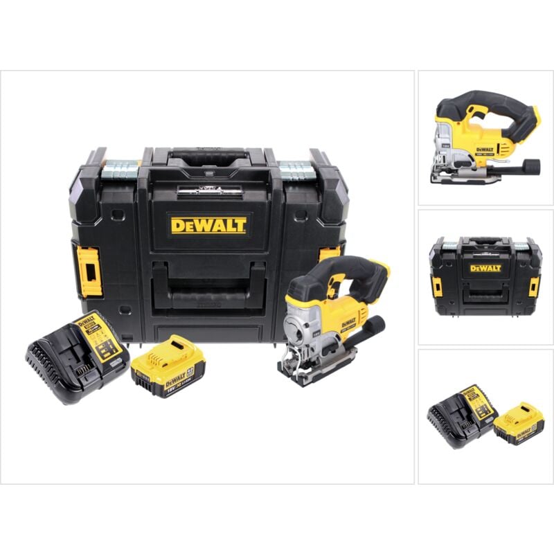 Dcs 331 M1 18V xr Li-Ion Scie sauteuse sans fil + Coffret tstak DWST1-70703 avec Insert + 1 x Batterie dcb 182 18V 4,0 Ah + Chargeur dcb 105 - Dewalt
