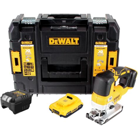 DeWalt DCS 334 D1T Scie sauteuse oscillante sans fil 18V Brushless + 1x batterie 2,0 Ah + chargeur + TSTAK