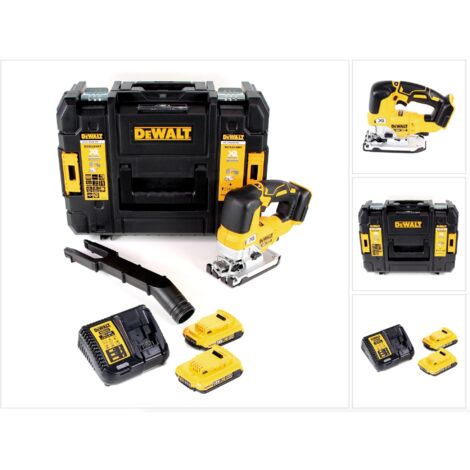 DeWalt DCS 334 D2 Scie sauteuse pendulaire sans fil Brushless 18V + 2x Batteries 2,0Ah + Chargeur + Coffret de transport