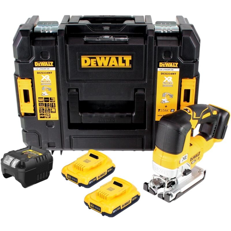 Dcs 334 D2T Scie sauteuse sans fil 18V Brushless + 2x batterie 2,0 Ah + chargeur + tstak - Dewalt