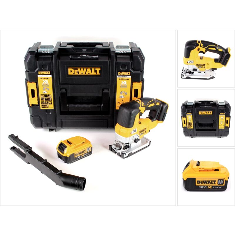 Dcs 334 nt Scie sauteuse pendulaire sans fil Brushless 18V + 1x Batterie 4,0Ah + Coffret de transport - sans chargeur - Dewalt