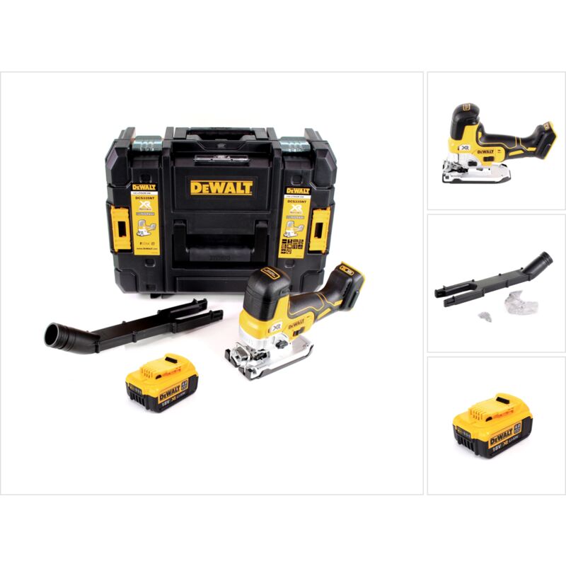 Dcs 335 nt Scie sauteuse sans fil 18V + 1x Batterie 4,0 Ah + Coffret tstak - sans chargeur - Dewalt