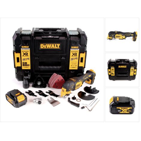 DeWalt DCS 356 NT Outil multifonction oscillant sans fil 18V Brushless + 35 pièces d'accessoires + 1x Batterie 4,0 Ah + Coffret de transport - sans chargeur