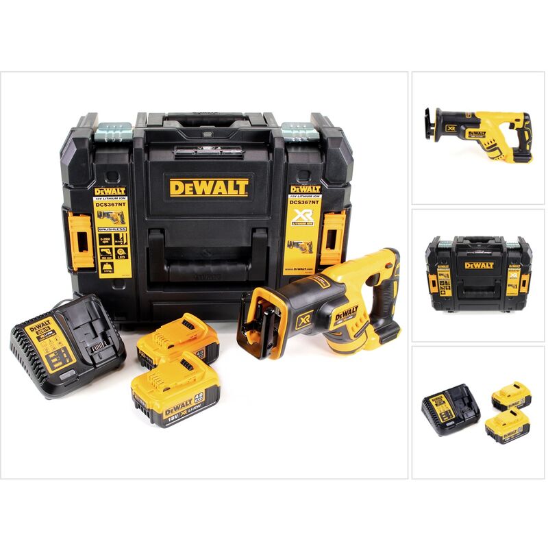 Dewalt – Scie sabre sans fil 18V brushless – 2x batteries 4 0Ah – Coffret de transport TSTAK – Profondeur de coupe 200mm pour bois