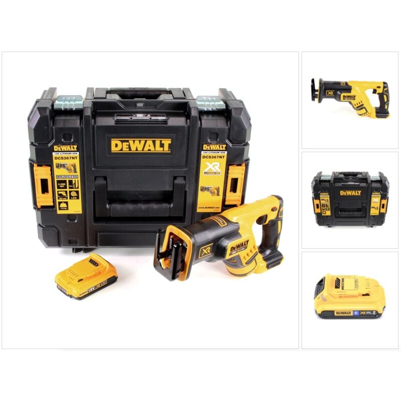 

DeWALT DCS 367 NT Sierra sable compacta a batería XR 18V en maletín TSTAK + 1x Batería DCB 183 2,0 Ah - Sin cargador incluido