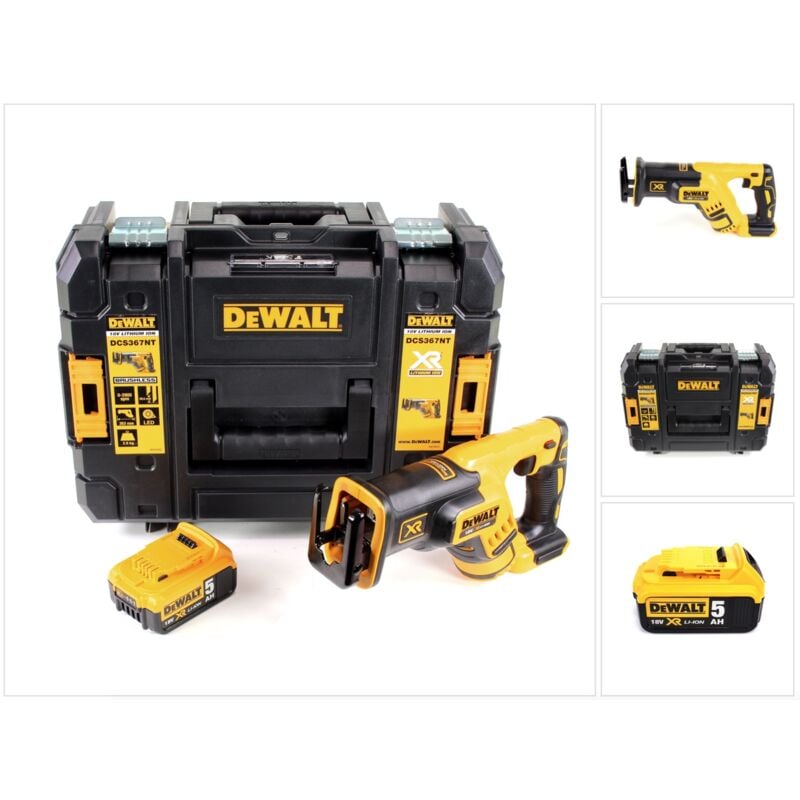 

DeWALT DCS 367 Sierra sable compacta a batería XR 18V en maletín TSTAK + 1x Batería DCB 184 5,0 Ah - Sin cargador incluido