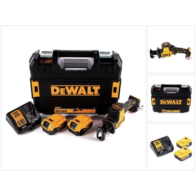 Dcs 369 P2 Scie sabre sans fil 18 v + 2x batterie 5,0 Ah + chargeur + tstak - Dewalt