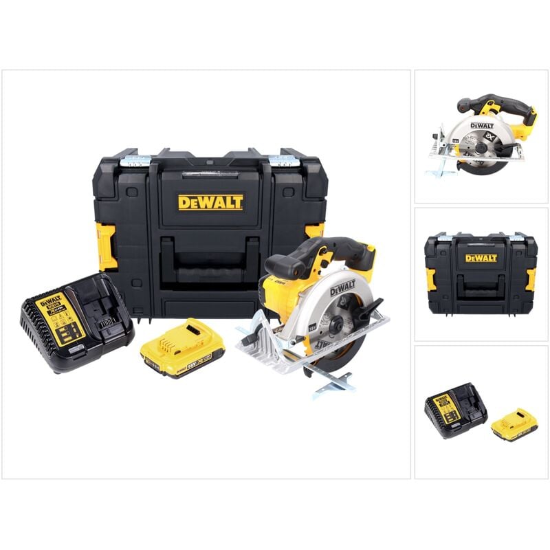 Dcs 391 D1 Scie circulaire à main sans fil 18V 165 mm 760W + 1x Batterie 2,0Ah + Chargeur + 1x Lame de scie + Coffret de transport - Dewalt