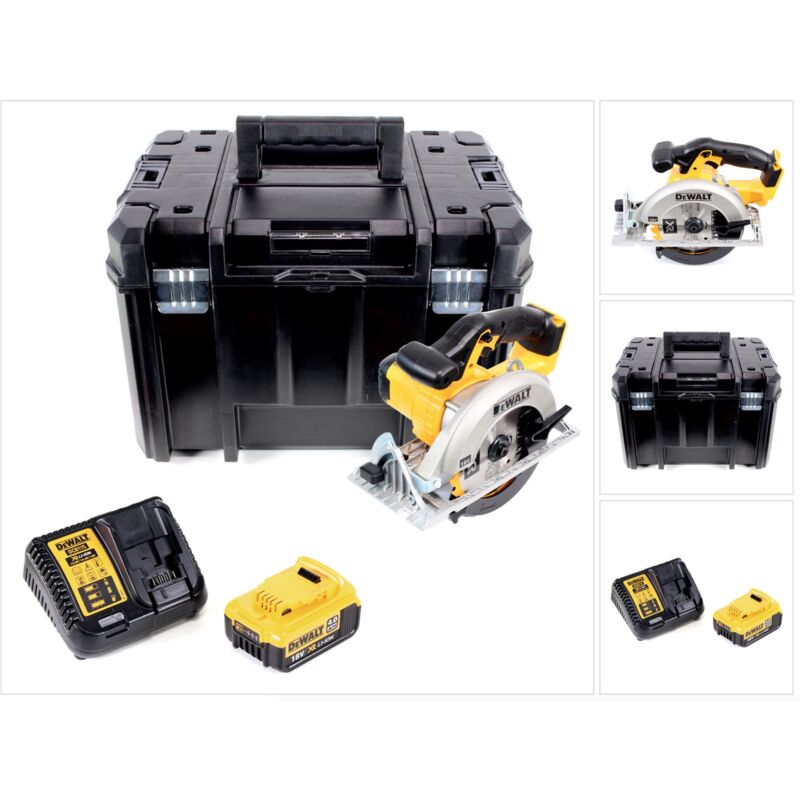 Dcs 391 M1 Scie circulaire sans fil 18V 165 mm + 1x batterie 4,0Ah + chargeur + lame + tstak - Dewalt