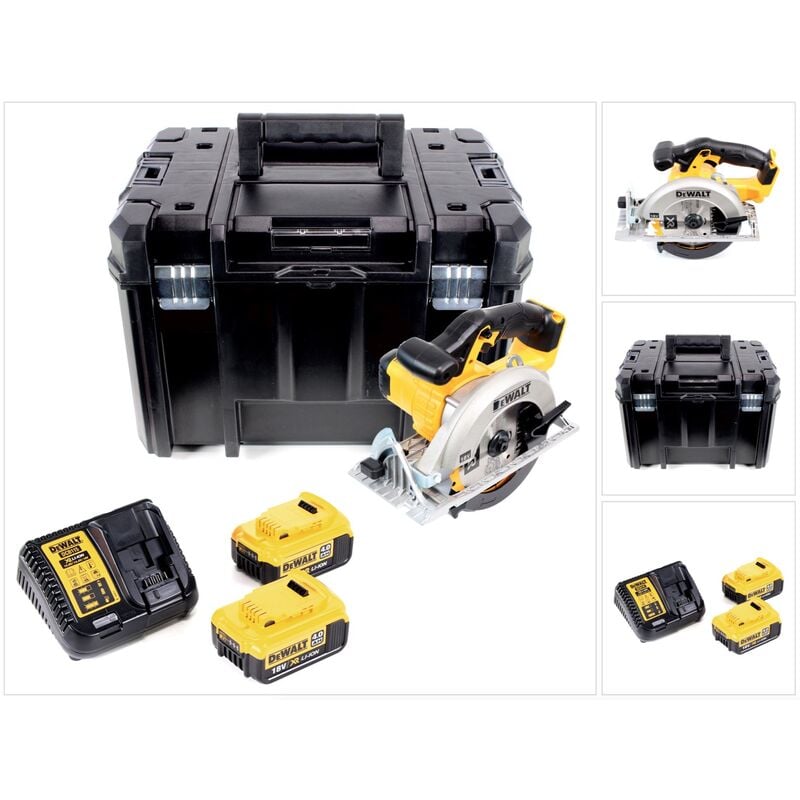 Dcs 391 M2 Scie circulaire sans fil 18V 165 mm + 2x batterie 4,0Ah + chargeur + lame + tstak - Dewalt