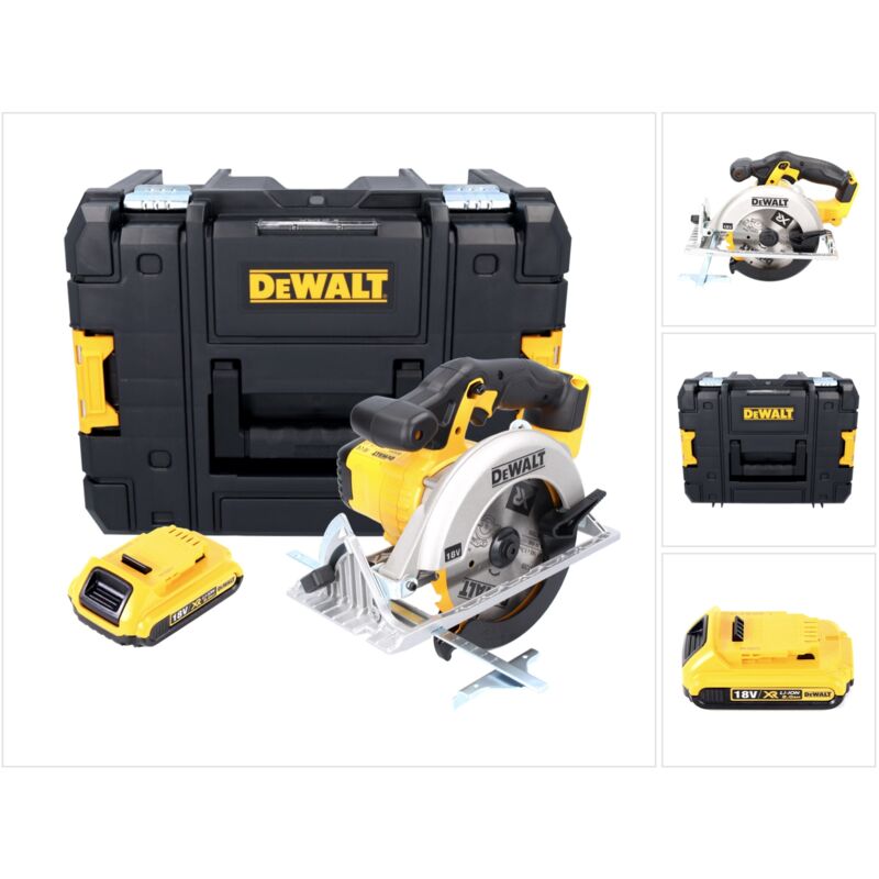 

DeWALT DCS 391 NT Sierra circular a batería 18V / 165mm + Hoja de sierra de 165 mm + Maletín de transporte TSTAK + 1x Batería DCB 183 2,0 Ah - Sin