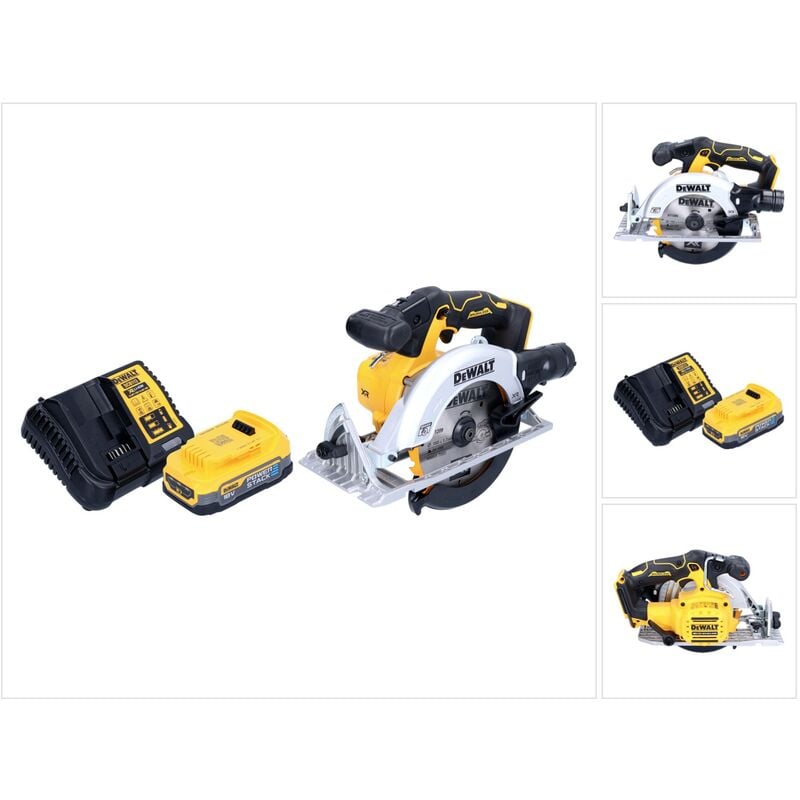 Dcs 565 E1 Scie circulaire 18 v 165 mm Brushless + 1x batterie Powerstack 1,7 Ah + chargeur - Dewalt