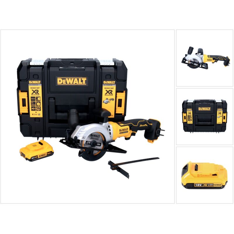 Dewalt Dcs 571 Akku Handkreissäge 18 V 115 Mm Brushless+ 1x Akku 2, 0 Ah + Tstak - Ohne Ladegerät