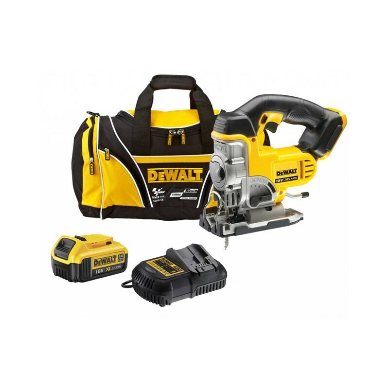 DCS331M1 18v xr Cordless Jigsaw + 1 x 4.0ah Batt, Charger + Bag - Dewalt