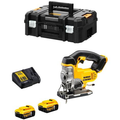 DeWalt DCS331P2 18v XR Cordless Jigsaw + 2 x 5.0ah Battery Charger + Tstak