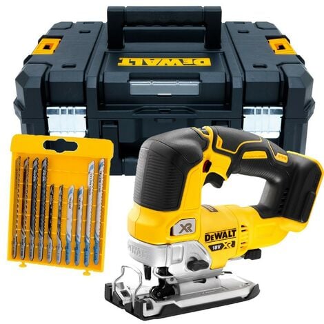 DeWalt DCS334N 18v XR Cordless Brushless Top Handle Jigsaw Bare + TSTAK + Blades