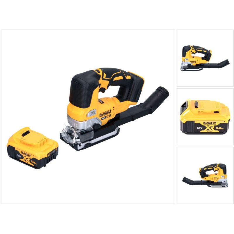 DCS334N Scie sauteuse pendulaire sans fil 18V Brushless + 1x Batterie 5,0Ah - sans chargeur - Dewalt