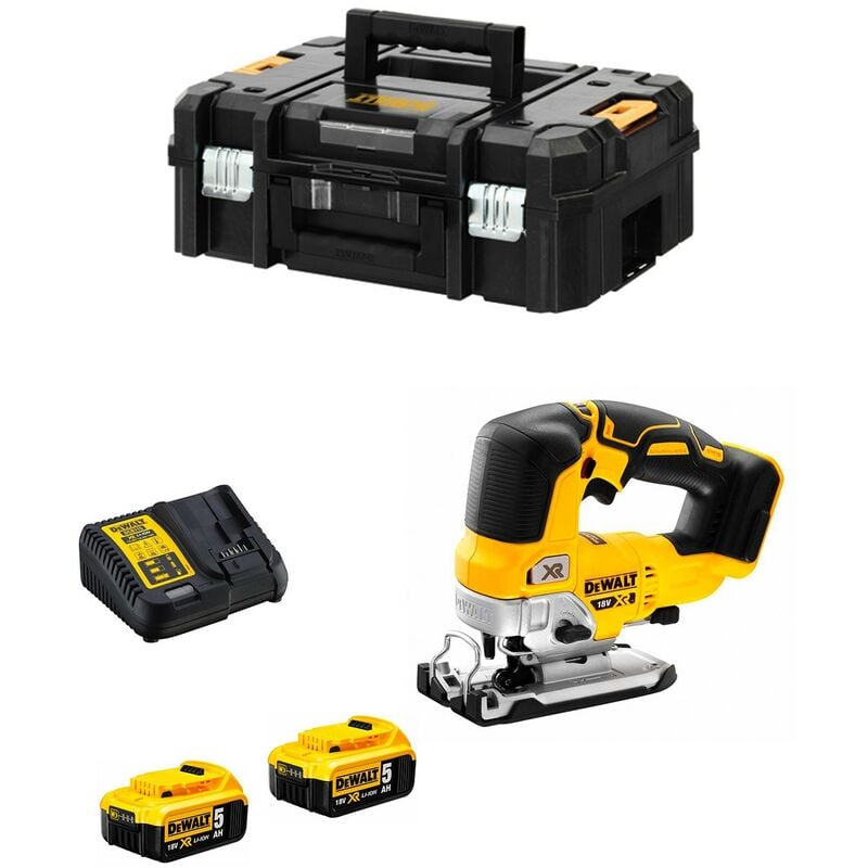 Scie Sauteuse DeWALT DCS334P2T (2 x 5,0 Ah DCB115 TSTAK II)