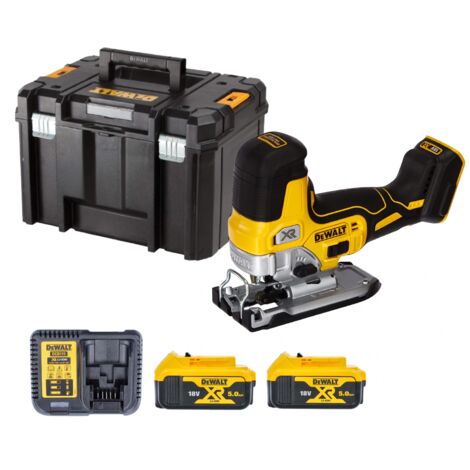 DeWalt DCS335P2 18v XR Cordless Brushless Body Grip Jigsaw - 2 x 5.0ah Batteries