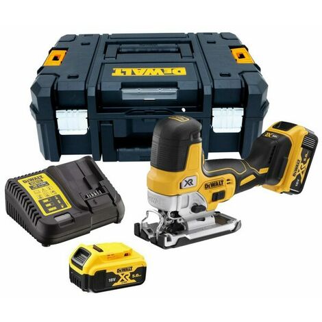 DeWALT DCS335P2 - Scie sauteuse sans fil Li-Ion 18V XR (2x 5.0Ah) dans TSTAK - Poignée T - variable - sans balais