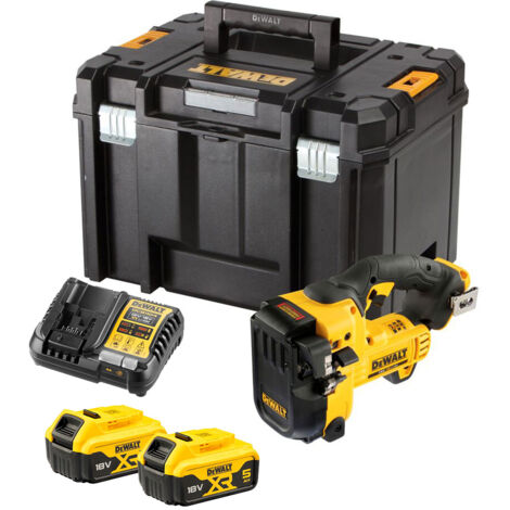 Dewalt DCS350P2 18V XR Threaded Rod Rebar Cutter - 2x 5Ah Batteries, Charger & TSTAK VI Case