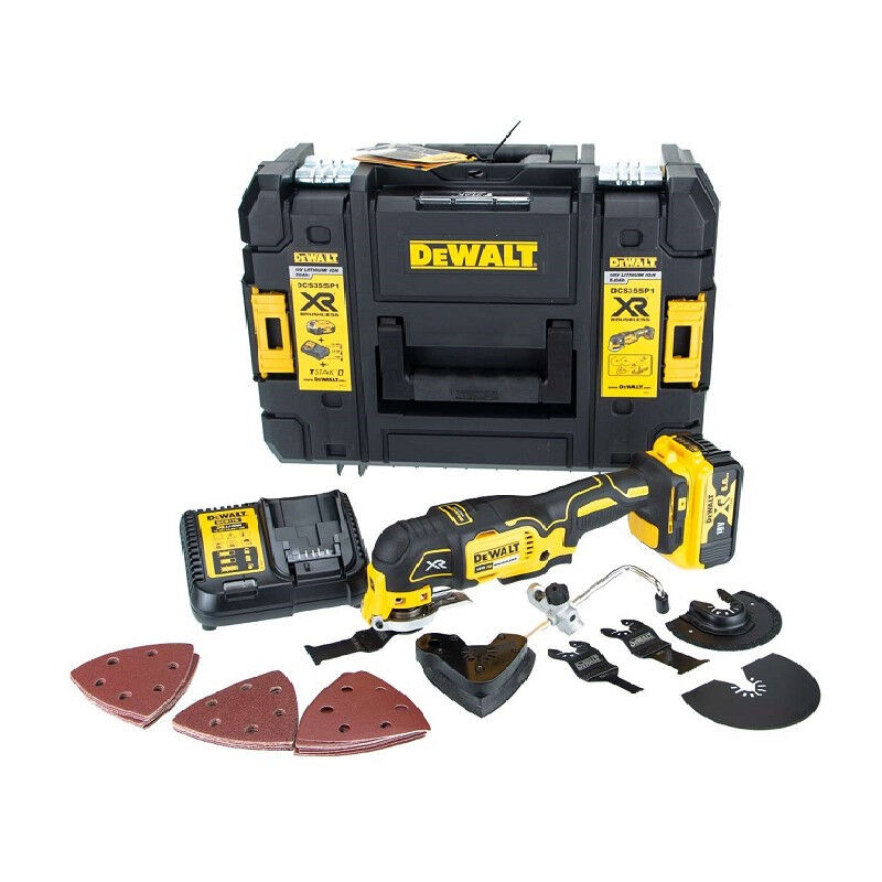 Dewalt Dcs355p1Gb 18V Xr Brushless Oscillating MultiTool Kit With