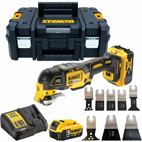 Dewalt DCS356N 18V Brushless MultiTool 2 x 5.0Ah with 8 Piece Accessories Set
