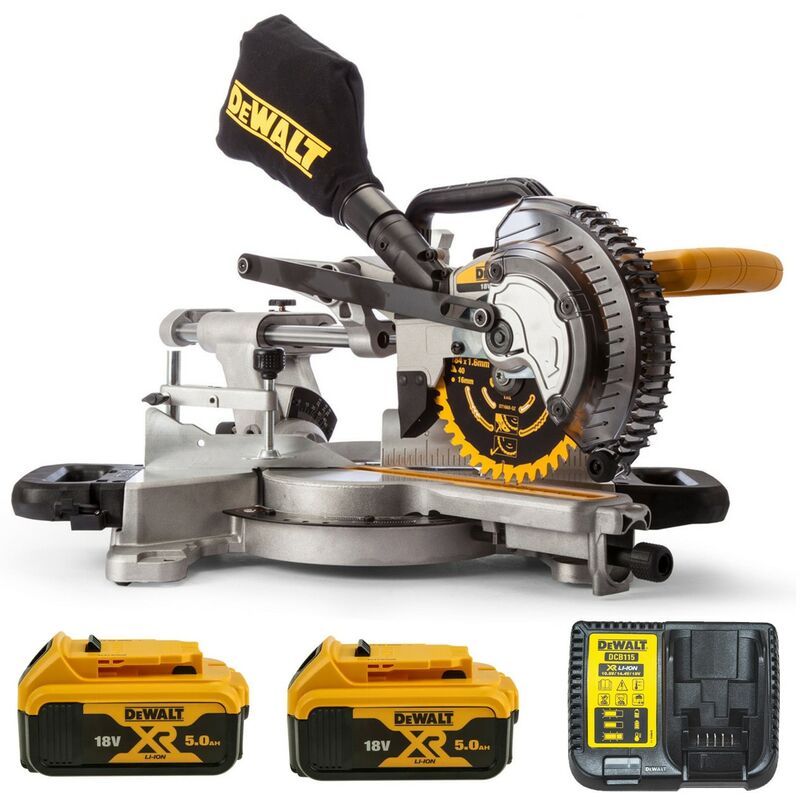 Dewalt Dcs V Xr Flexvolt Cordless Brushless Mitre Saw Mm X Ah Li Ion Charger No Case