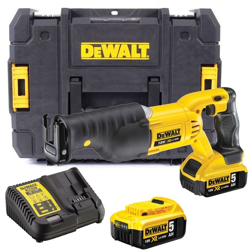 Dewalt - DCS380P2 18v xr Reciprocating Sabre Saw + 2 x 5.0ah Battery + Tstak Case