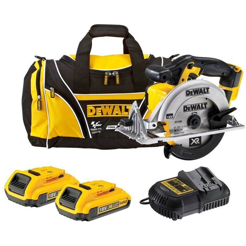 Dewalt - DCS391D2 18v Heavy Duty xr Circular Saw + 2 x 2.0ah, Charger + Bag