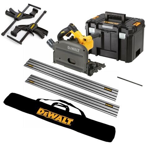 Dewalt DCS520NT 54v XR FLEXVOLT Cordless Plunge Saw Bare +2 Guide Rails + Clamps