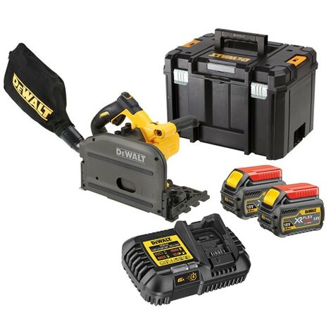 Dewalt DCS520T2 54v XR FLEXVOLT Cordless Plunge Saw 165mm - 2 x 6.0ah Batteries