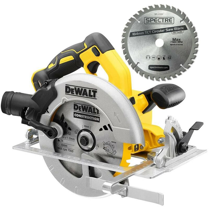 DCS570N 18v Brushless xr 184mm Circular Saw Bare Tool + Additional Blade - Dewalt