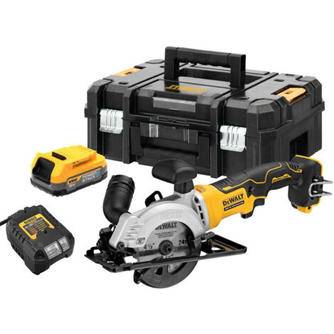 Dewalt DCS571E1T Cordless Circular Saw in TSTAK II Case, 1 x 1.7 Ah Powerstack Battery &amp Charger