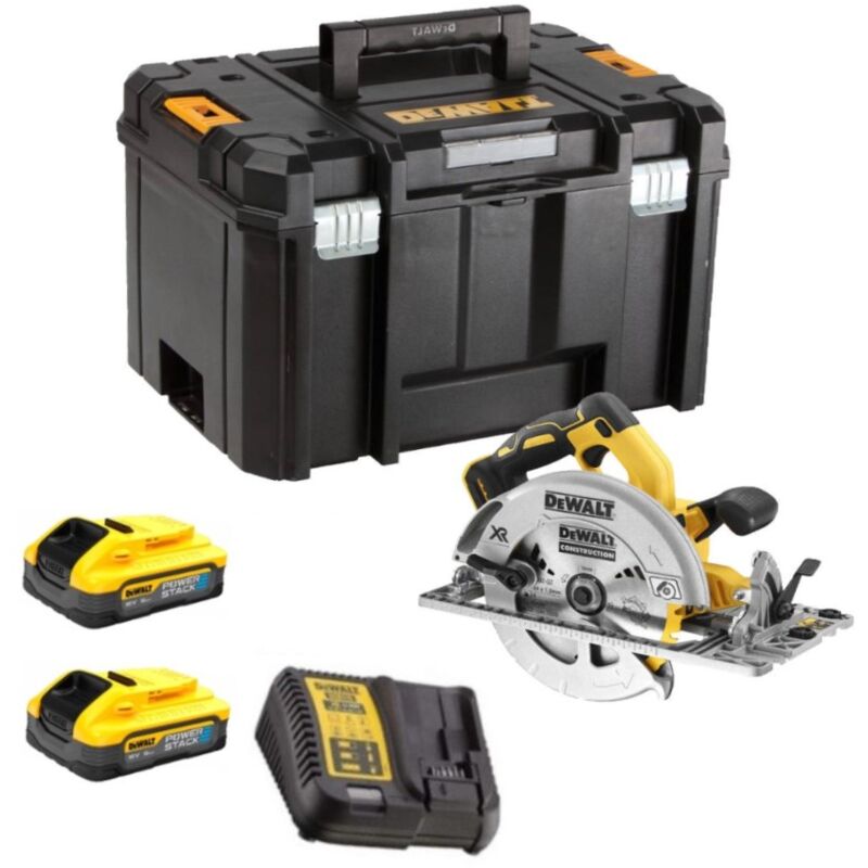 DCS572H2-QW Scie circulaire xr 18V 184 mm - 2 x 5.0 Ah batteries Powerstack + chargeur en coffret - Dewalt