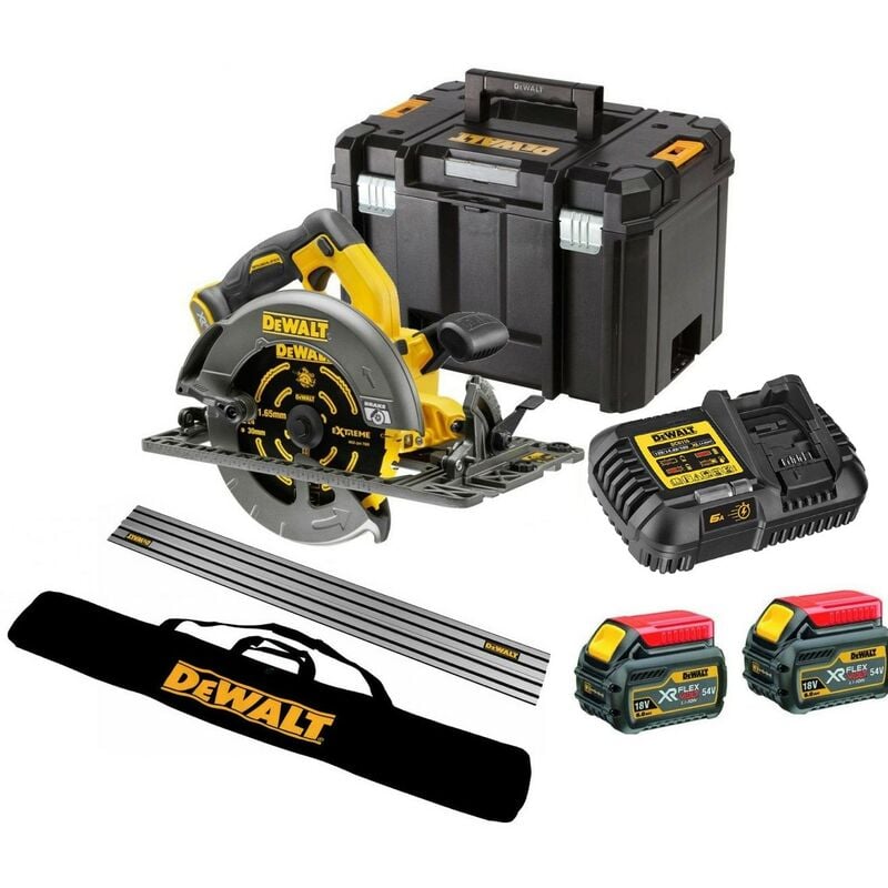 Dewalt DCS576T2 54v XR Flexvolt Circular Saw 190mm + Guide Rail + Bag + 2 x 6ah