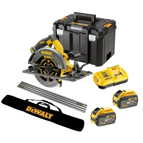 Dewalt DCS576X2 54v XR Flexvolt Circular Saw 190mm + Guide Rail + Bag + 2 x 9ah
