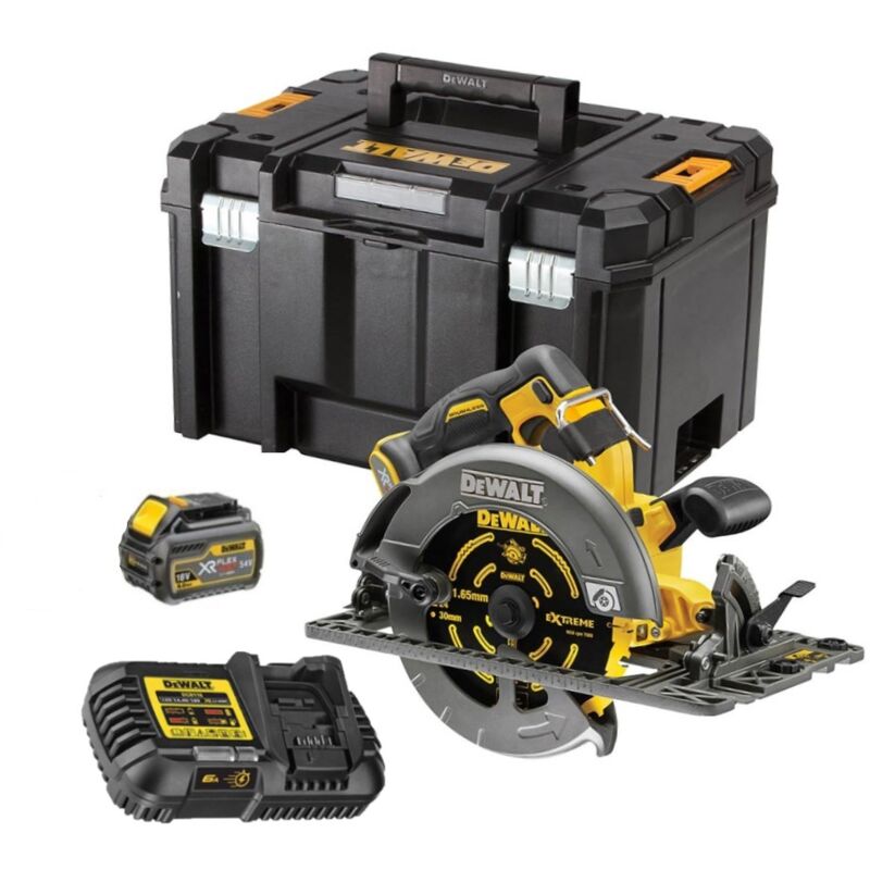 DCS579T1-QW Scie circulaire Ø190mm 54V Brushless - 1X6.0Ah Batterie FlexVolt + chargeur en t-stak - Dewalt