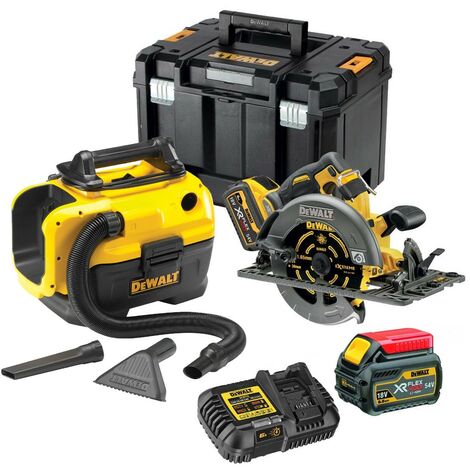 DeWalt DCS579T2 54v 190mm XR FlexVolt Circular Saw 2 x 6.0Ah + DCV584 Vacuum