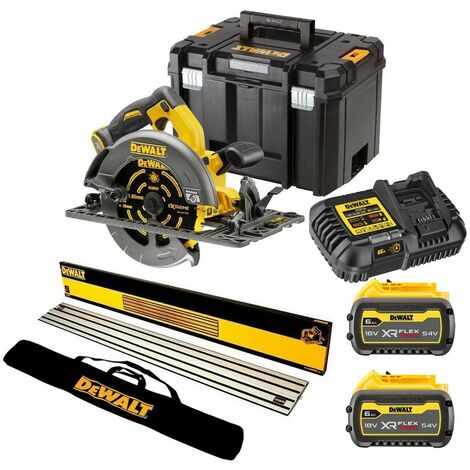 DeWalt DCS579T2 54v XR Flexvolt Circular Saw 190mm + 1.5M Guide Rail + 2 x 6.0ah
