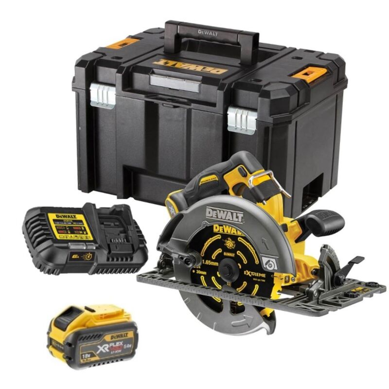 DCS579X1-QW Scie circulaire Ø190mm 54V Brushless - 1X9.0Ah Batterie FlexVolt + chargeur en t-stak - Dewalt