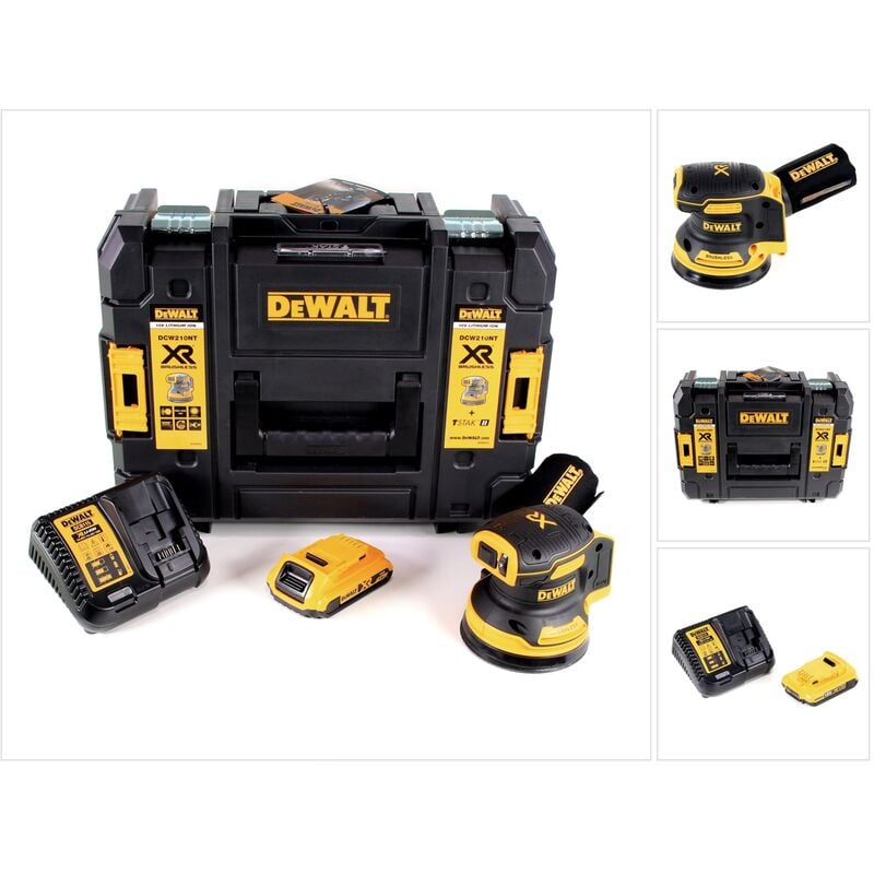 Dcw 210 D1 Ponceuse excentrique sans fil et sans balais 18V 12.000U/min 125 mm + 1x Batterie 2,0 Ah + Chargeur rapide + Coffret de transport - Dewalt