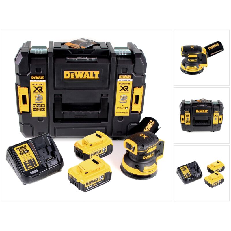 Dcw 210 M2 Ponceuse excentrique sans fil et sans balais 18V 12.000U/min 125 mm + 2x Batteries 4,0 Ah + Chargeur rapide + Coffret de transport - Dewalt