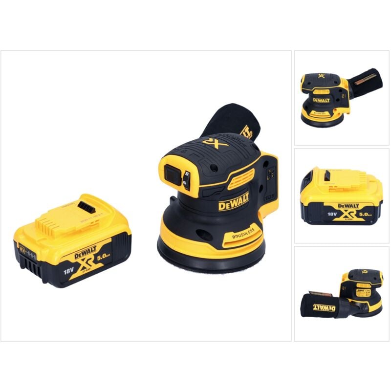 Image of Dcw 210 n Levigatrice eccentrica a batteria 18 v 125 mm Brushless + 1x batteria 5,0 Ah - senza caricabatterie - Dewalt